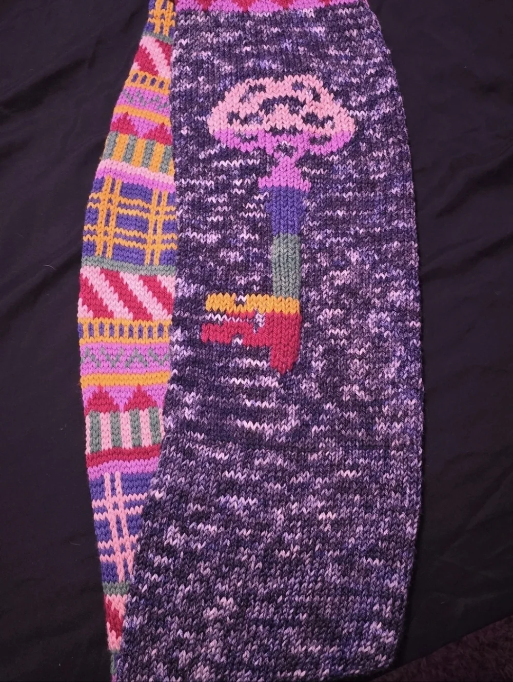 Curiosity Key Infinity Scarf Hand Knit One Of A Kind OOAK